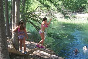 Frio Bluff Cabins, view of the frio river park