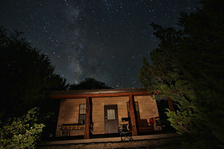 Frio Bluff Cabins, view of the frio river park